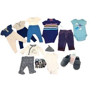 Newborn Baby Boy Clothes Bundle With Socks & Shoes